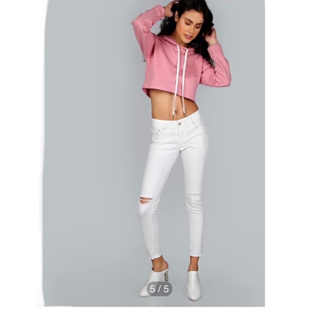 Dark Rose Cropped Hoodie